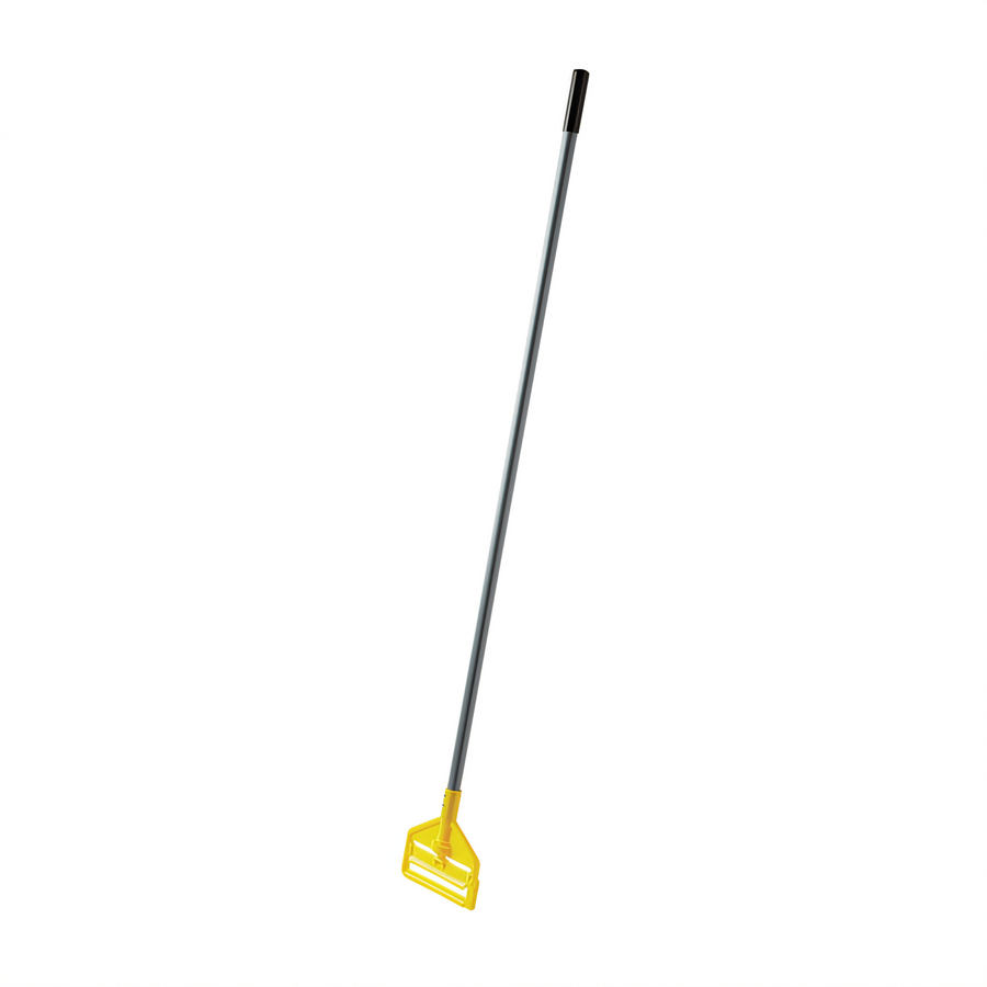 Product image #1 for Invader 60-Inch Fiberglass Quick-Release Wet Mop Handle with Yellow Plastic Head, Gray