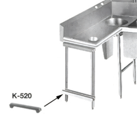 Leg-Mounted Stainless Steel Sink Cover Holder for Two 5/8-Inch Poly Boards
