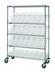 Thumbnail image #1 for Quantum Slanted Shelf Cart with 28 Clear Bins, 1,200 lb. Capacity, Chrome-Plated Finish