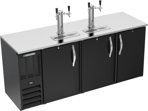 Product image #1 for Beverage-Air DDN78HC-B Shallow Depth Direct Draw Beer Dispenser, 78-Inch Wide, 3 Doors, 4 Keg Capacity