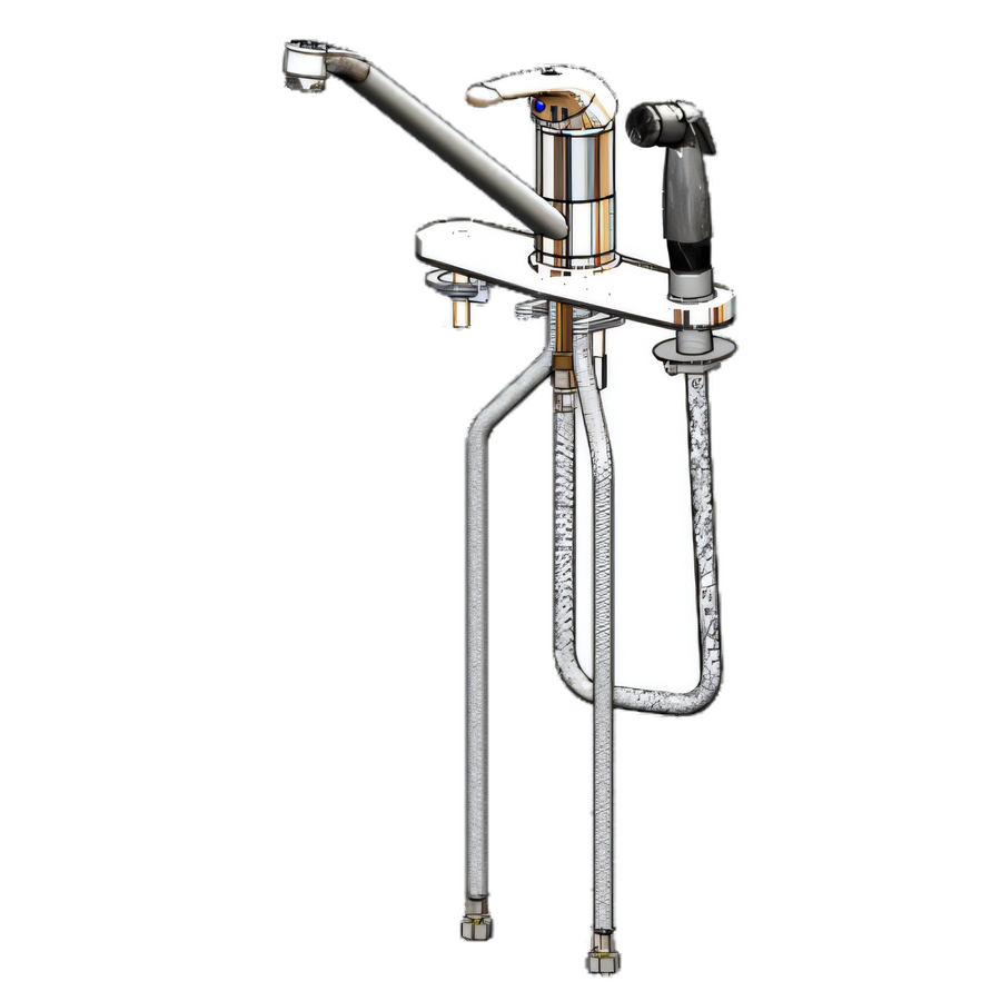 Product image #1 for T&S Brass Low-Lead Single-Lever Deck-Mount Faucet with 48-Inch Side Spray, 8-Inch Centers