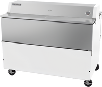 Beverage-Air 58-Inch Dual Access Forced Air School Milk Cooler with White Exterior and Stainless Steel Interior