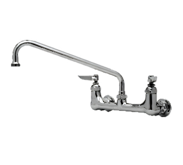 Product image #1 for T&S Brass Low-Lead Wall-Mount Sink Mixing Faucet with 12-Inch Swing Nozzle, 8-Inch Centers