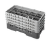 Thumbnail image #2 for Cambro Camrack Half-Size 10-Compartment Glass Rack with 4 Soft Gray Extenders, Sherwood Green