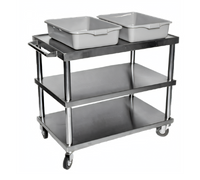 Open 3-Shelf Utility Bus Cart, 430 Stainless Steel, 300 lb. Capacity