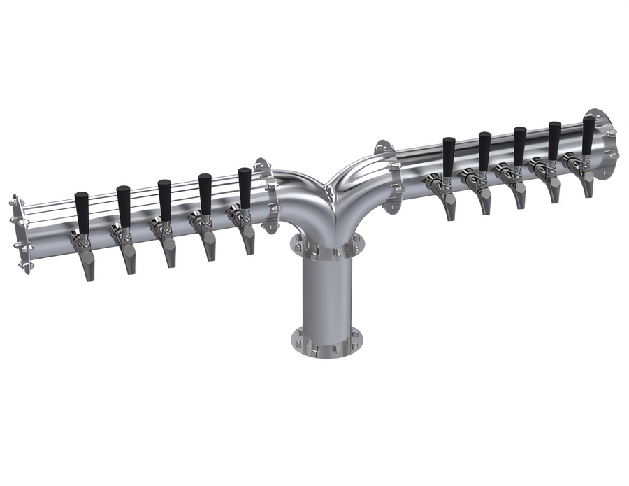Product image #1 for Krowne 10-Faucet Glycol-Cooled Pipe Y-Tower Draft Beer Tower