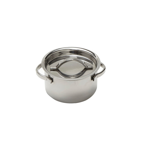 Product image #1 for American Metalcraft 4 oz Round Stainless Steel Mini Pot with Lid and Handles