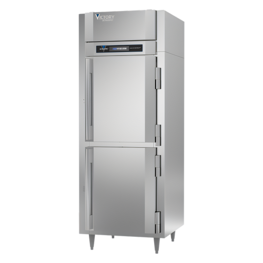 Product image #1 for Victory UltraSpec Extra-Wide One-Section Reach-In Freezer with Dual Solid Half Doors, Self-Contained, 24.08 Cu. Ft.