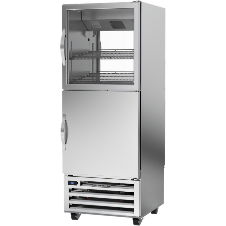 Product image #1 for Beverage-Air RID18HC-HGS One-Section Pass-Thru Refrigerator with Half-Solid Half-Glass Doors, Bottom-Mount, 18.38 Cu. Ft.