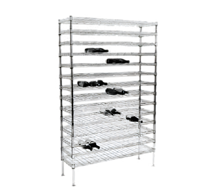 Product image #1 for Metro Super Erecta Cradle Wine Shelving Rack, 36 x 14 x 86-3/4 Inches, 153-Bottle Capacity, Chrome-Plated