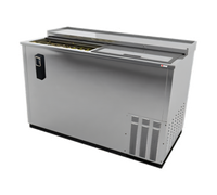 Pro-Line 50-Inch Deep Well Horizontal Flat Top Bottle Cooler, Stainless Steel, Self-Contained Refrigeration