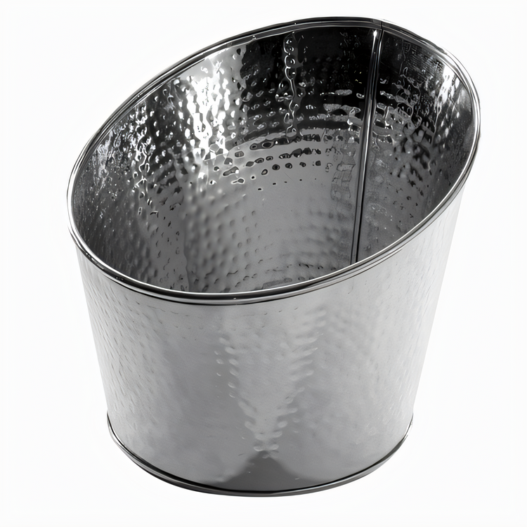 Product image #1 for American Metalcraft 5 Qt Angled Hammered Stainless Steel Beverage Tub