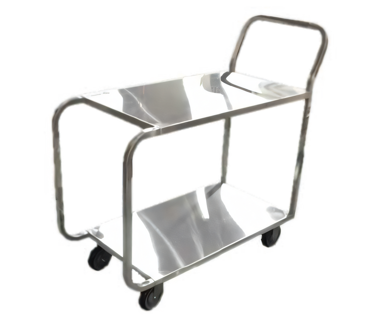 Product image #1 for Stainless Steel Welded Stock Cart with 2 Solid Shelves, 700 lb Capacity