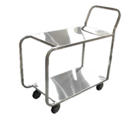 Stainless Steel Welded Stock Cart with 2 Solid Shelves, 700 lb Capacity