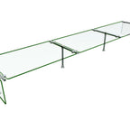 Thumbnail image #1 for Hatco Flav-R-Shield™ ES53-96 3-Bay Double-Sided Self-Service Sneeze Guard, 96"W x 20"D, Adjustable to 54"H, Tempered Glass