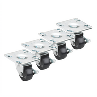 Krowne Royal Series 3-Inch Low Profile Universal Plate Caster, Swivel with Brake, 2-Inch Wheel