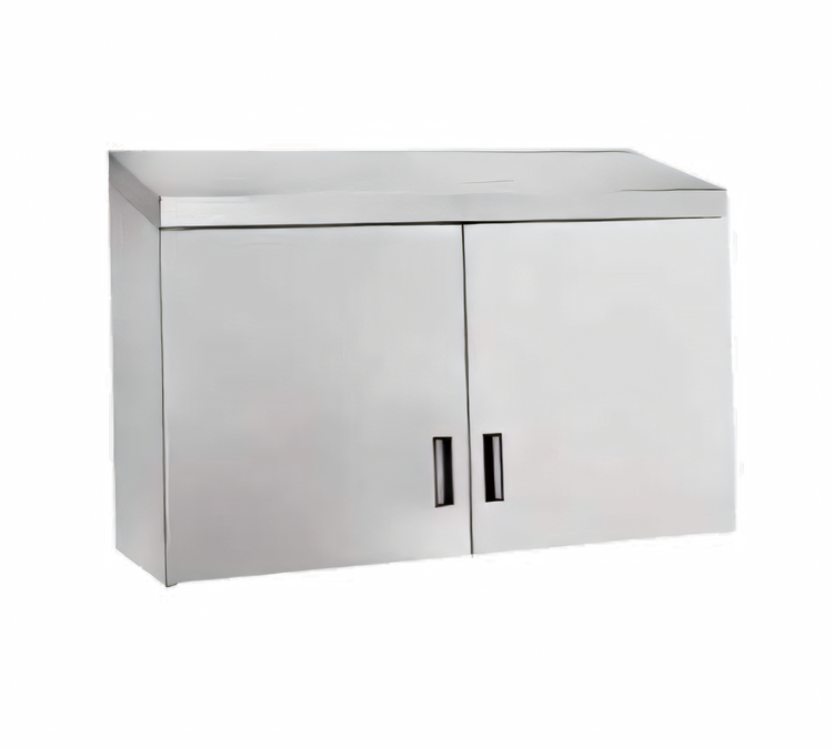 Product image #1 for Advance Tabco Wall-Mounted Enclosed Stainless Steel Storage Cabinet with 2 Hinged Doors and Shelf, 48 x 15 Inches