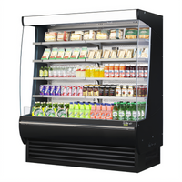 Turbo Air TOM-72DXB-N Extra Deep Vertical Open Display Merchandiser, 34.1 Cu. Ft., 4-Tier, Black Exterior