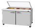 Thumbnail image #1 for Turbo Air PRO Series Two-Section Sandwich/Salad Prep Table with Glass Lid, Rear-Mount Self-Contained Refrigeration, 16-Pan, 16.0 Cu. Ft., 60-1/4 Inch