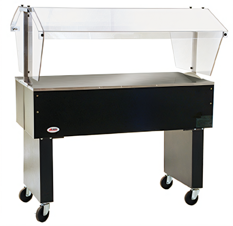 Product image #1 for Eagle Service Mate Deluxe 48-Inch Portable Buffet Solid Top Utility Station with Double-Sided Sneeze Guard