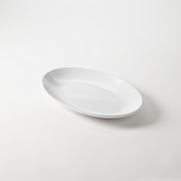 American Metalcraft 14 x 9 Inch Oval White Melamine Serving Platter