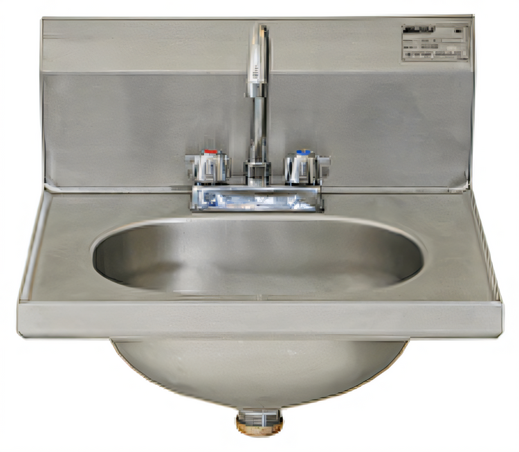 Product image #1 for Eagle Group Wall-Mounted 304 Stainless Steel Hand Sink with Deck-Mount Gooseneck Faucet