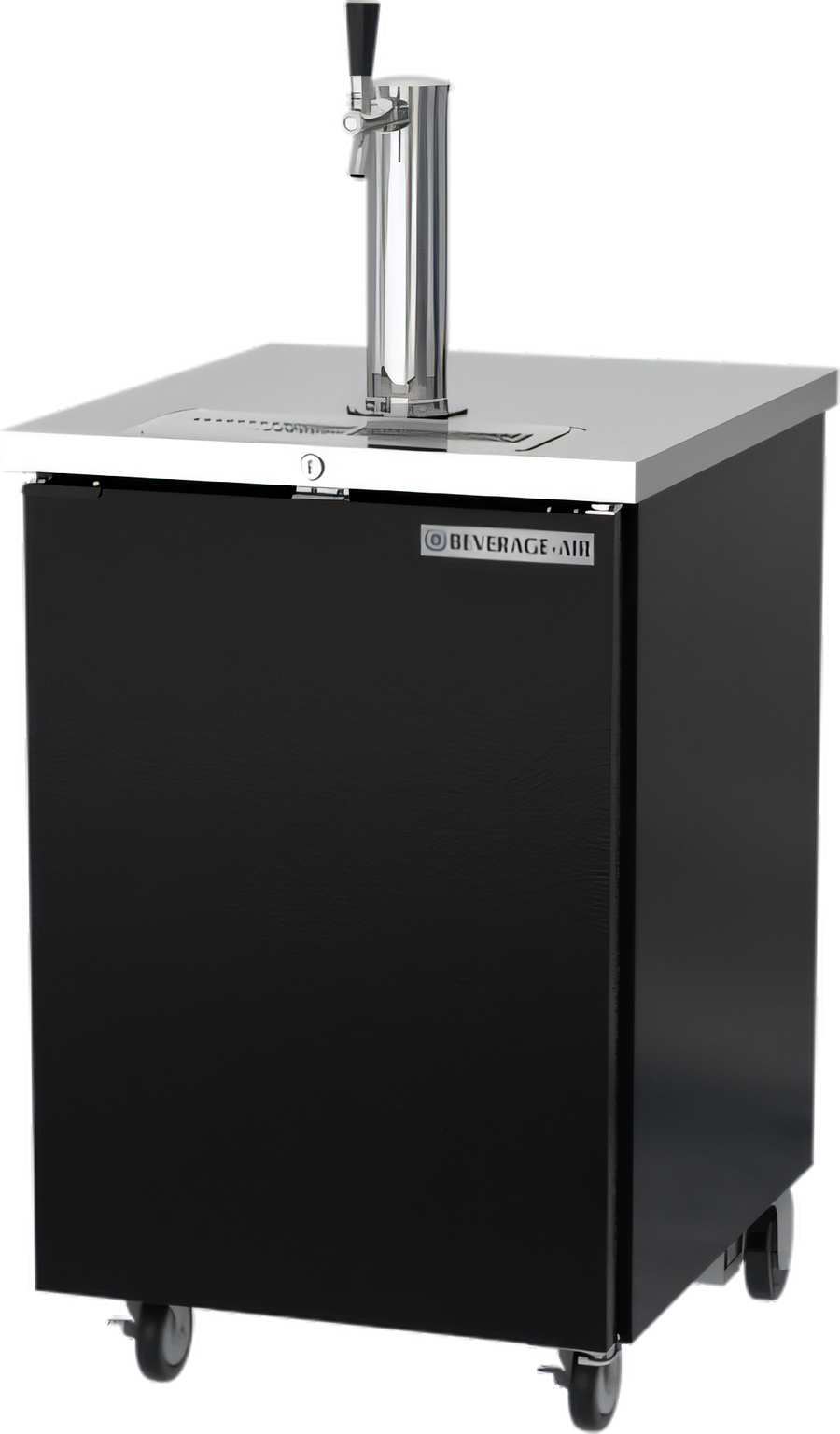 Product image #1 for Beverage-Air 24-Inch Draft Beer Cooler with Single Faucet Column, 1 Keg Capacity, Black Exterior