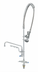 Thumbnail image #1 for T&S Brass UltraRinse Single-Hole Deck Mount Mixing Faucet with 12-Inch Swing Nozzle and Pre-Rinse Sprayer