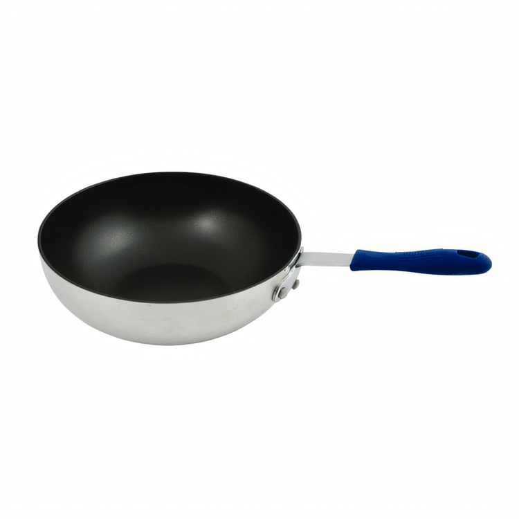 Product image #1 for Winco 11-Inch Round Flat-Bottom Aluminum Stir Fry Pan with Quantum2 Non-Stick Coating