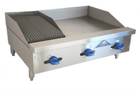Comstock-Castle 36-Inch Countertop Gas Char-Broiler/Griddle Combination with 24-Inch Griddle and 12-Inch Radiant Broiler