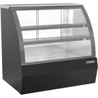 Thumbnail image #1 for Beverage Air CDR4HC-1-B-D 49-Inch Open-Food Rated Dry Deli Display Case with Curved Glass, Sliding Rear Doors, and Black Exterior