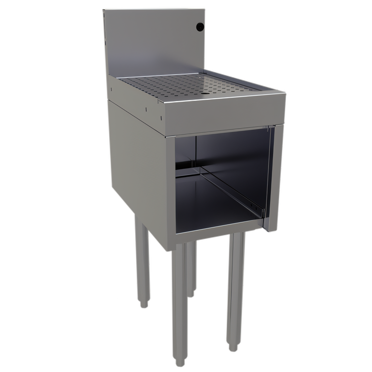 Product image #1 for Glastender 12-Inch Underbar Drainboard Half Cabinet, Open Front, No Door, Stainless Steel