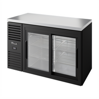 True Premier Bar 52-Inch Two-Section Single-Zone Back Bar Cooler with Sliding Glass Doors