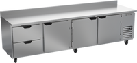 Beverage-Air 119-Inch Four-Section Worktop Refrigerator with 2 Drawers and 3 Doors