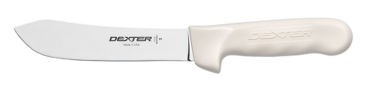 Product image #2 for Sani-Safe 6-Inch Stamped Butcher Knife with White Polypropylene Handle