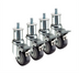 Thumbnail image #1 for Krowne Royal Series Adjustable Height 3-Inch Swivel Threaded Stem Caster with Brake, Grease Resistant