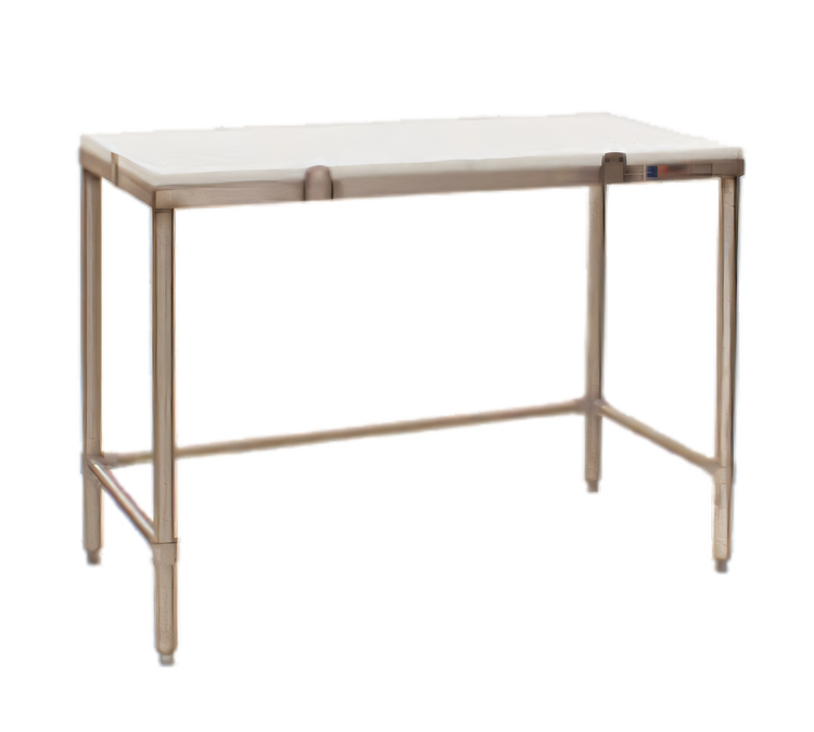 Product image #1 for 36 x 24 Inch White Poly Top Chopping Table with Stainless Steel Tubular Base