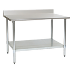 Thumbnail image #1 for Eagle Group Budget Series T3072B-BS 72-Inch x 30-Inch 430 Stainless Steel Work Table with 4-1/2-Inch Backsplash and Adjustable Undershelf