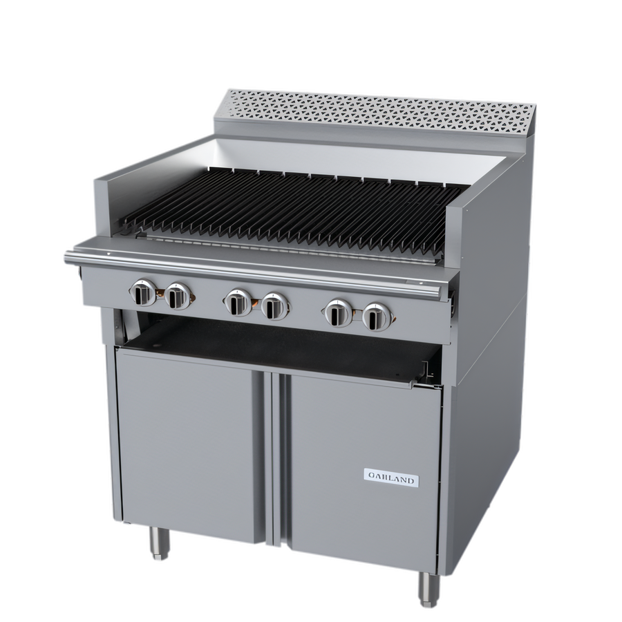 Product image #1 for Garland Cuisine Series Heavy-Duty 36-Inch Gas Char-Broiler with Fixed Cast Iron Grid and Open Cabinet Base