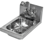 Thumbnail image #1 for Klinger's Trading SSHS-1311 Wall-Mounted 304 Stainless Steel Hand Sink with Gooseneck Faucet, 9 x 9 x 4.5-Inch Bowl