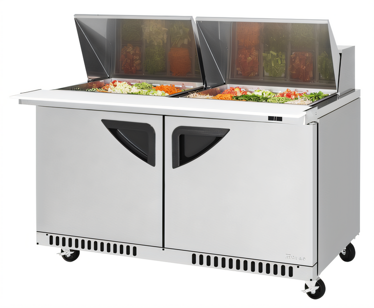 Product image #1 for Turbo Air Super Deluxe 60-1/4-Inch Front Breathing 2-Section Sandwich/Salad Mega Top Prep Table, 24-Pan, Stainless Steel