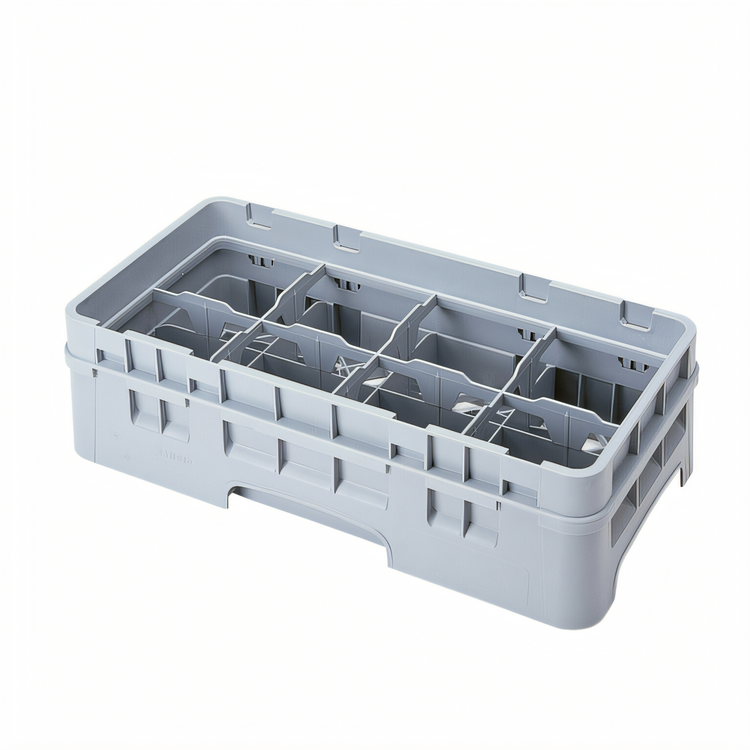 Product image #2 for Cambro Camrack Half Size 8-Compartment Cup Rack with Soft Gray Extender