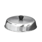Thumbnail image #1 for American Metalcraft BA640S Stainless Steel Basting Cover, 6-1/2" Inner Diameter, 2" High, Black Bakelite Knob Case of 24