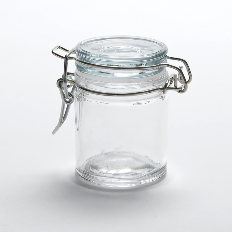 Product image #1 for American Metalcraft Mini Clear Glass Mason Jar Condiment Jar with Hinged Lid, 1-1/2 oz.