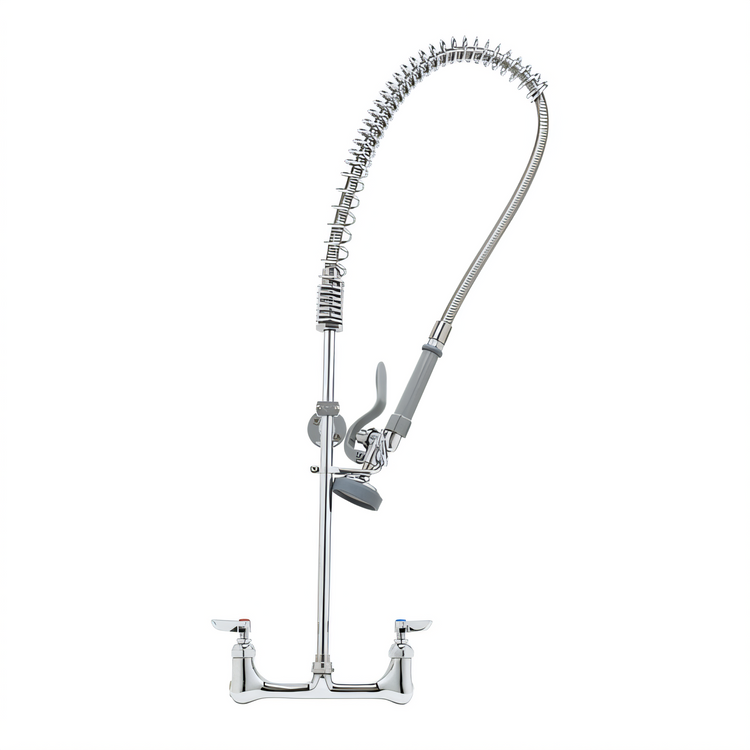 Product image #1 for T&S Brass EasyInstall Wall-Mount Pre-Rinse Unit, 8-Inch Centers, 44-Inch Hose, Low Lead