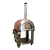 Thumbnail image #1 for Omcan Mobile Wood-Burning Pizza Oven with Brick Cooking Area, Red Enamel Shield, and Casters