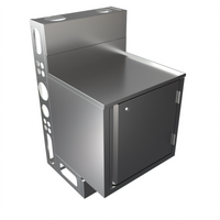 BK Resources Top Shelf Stainless Steel Underbar Cabinet, 24 x 21 Inch, Flat Top, Raised Edge, Hinged Lock Door