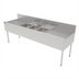 Thumbnail image #1 for Top Shelf TSF84M3-DB Three-Compartment Underbar Sink Unit with Dual Drainboards and Backsplash, 84 Inch x 24 Inch