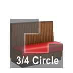 Thumbnail image #1 for ATSMFG ATS AT&S-ATQ-KR36-BB GR7 Karender Three Quarter Circle Booth, single, 48" x 90" x 90" x 48"long x 36" high, Beadboard back, Upholstery and