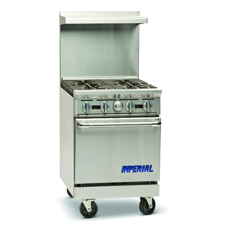 Product image #1 for Imperial Pro Series 24-Inch Gas Restaurant Range with 4 Open Burners and Space Saver Oven